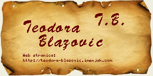 Teodora Blažović vizit kartica